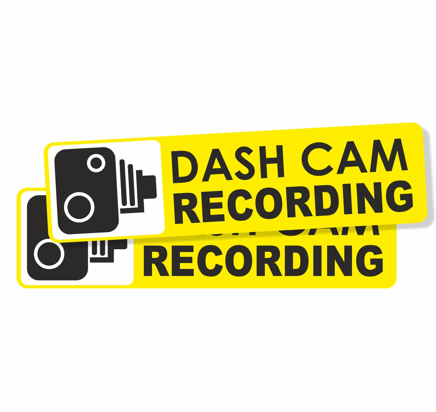 Dash Cam Recording Stickers X2